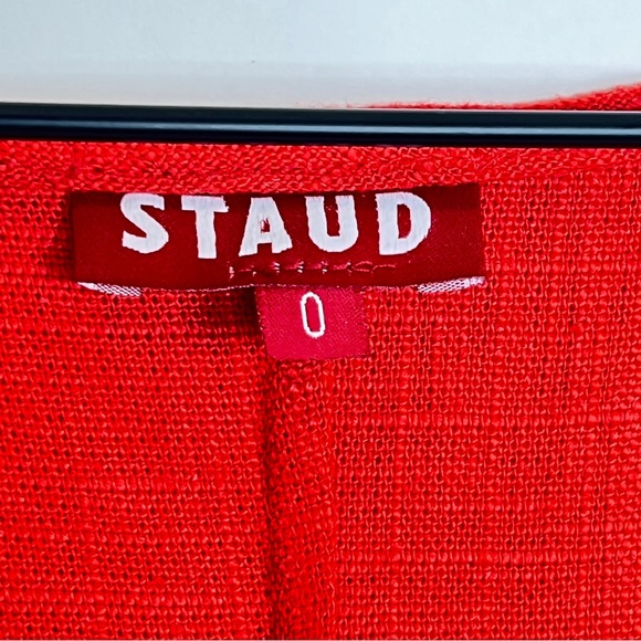 Staud Red Mini Button front Dress - Picture 7 of 12